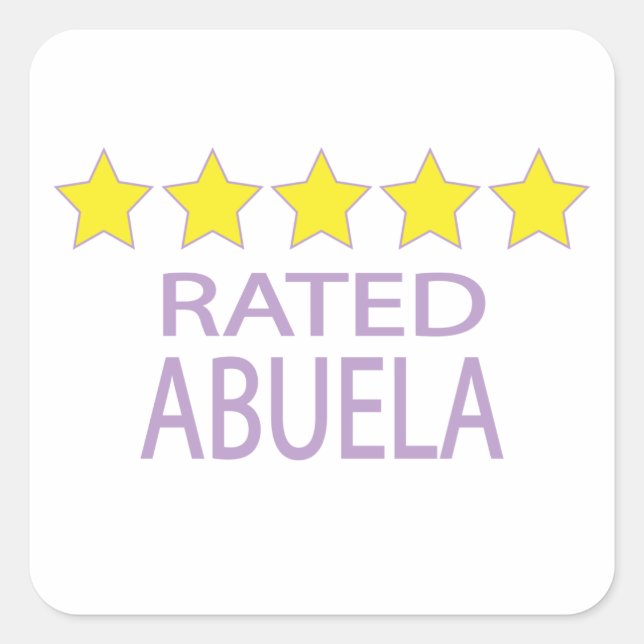 Pegatina Cuadrada Abuela de cinco estrellas (Anverso)