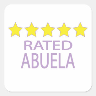 Pegatina Cuadrada Abuela de cinco estrellas