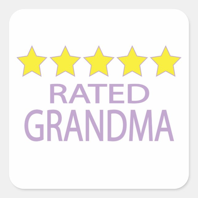 Pegatina Cuadrada Abuela de cinco estrellas (Anverso)