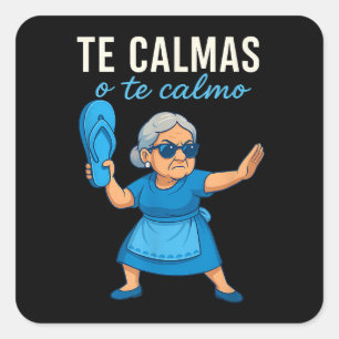 Pegatina Cuadrada Abuela divertida mexicana española