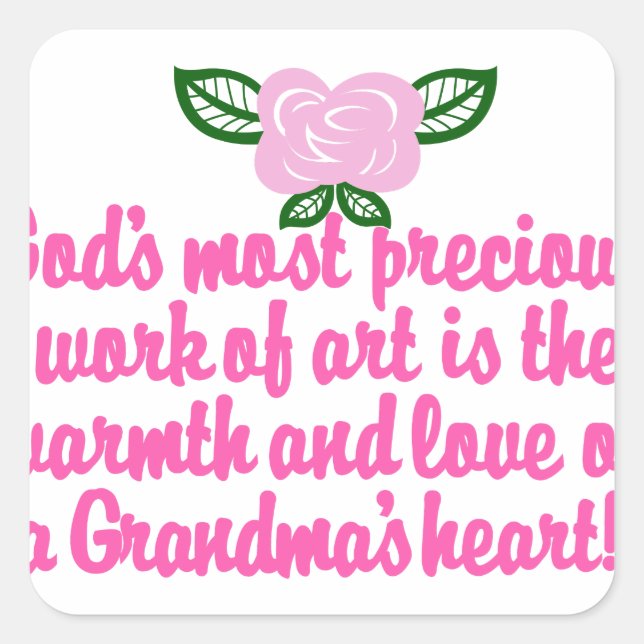 Pegatina Cuadrada Abuela preciada (Anverso)