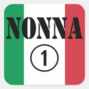 Pegatina Cuadrada Abuelas italianas: Nonna Numero Uno
