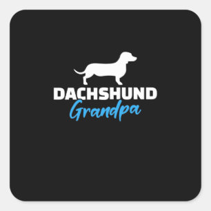 Pegatina Cuadrada Abuelo de Dachshund