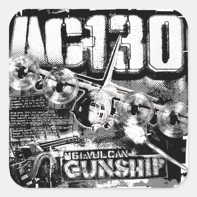 PEGATINA CUADRADA AC-130 (Anverso)
