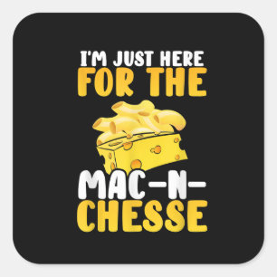 Pegatina Cuadrada Acá estoy Mac y la cena de Acción de Gracias de qu