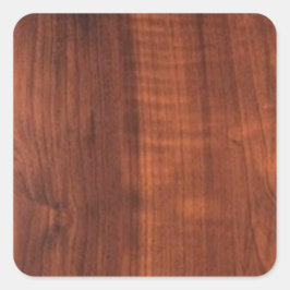 Pegatina Cuadrada Acabado WALNUT Wood COMPRAR BLANK Blanc + TEXTO