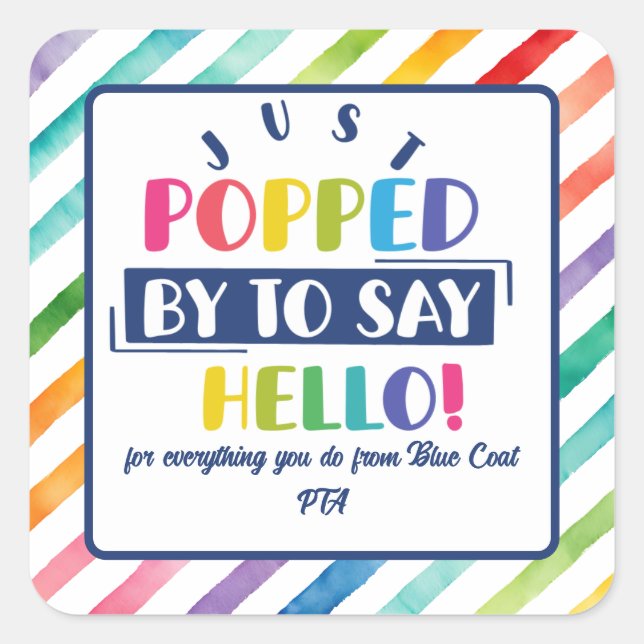 Pegatina Cuadrada acabo de salir para saludar a los voluntarios de p (Anverso)