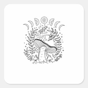Pegatina Cuadrada Academia Goblincore Cottagecore Estética Witchy M