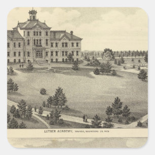 Pegatina Cuadrada Academia Luther, Nebraska