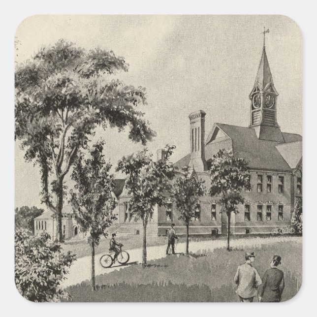 Pegatina Cuadrada Academia Phillips Exeter (Anverso)