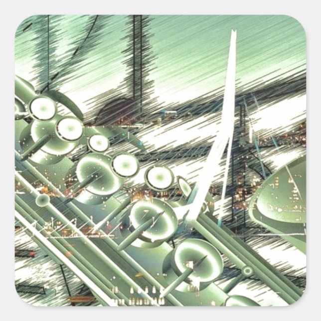 Pegatina Cuadrada Accesorios de diseño de música saxofónica - person (Anverso)