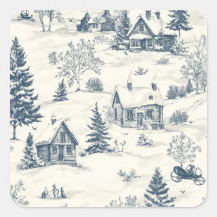 Pegatina Cuadrada Accesorios para patrones de toile de navidades