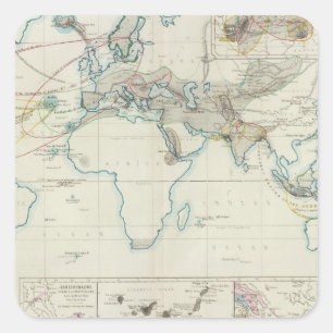 Pegatina Cuadrada Acción volcánica