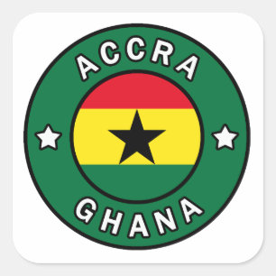 Pegatina Cuadrada Accra Ghana