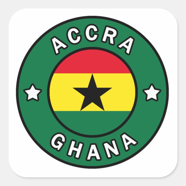 Pegatina Cuadrada Accra Ghana (Anverso)