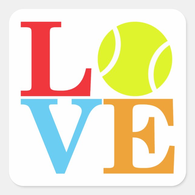 Pegatina Cuadrada Ace Tennis LOVE (Anverso)