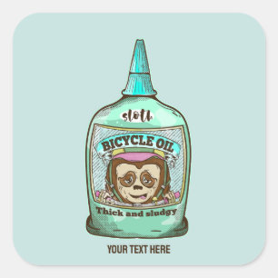 Pegatina Cuadrada Aceite lento para bicicleta