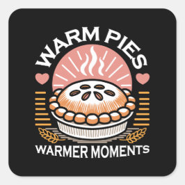 Pegatina Cuadrada Acogedor Ilustracion de piano: Momentos más cálido