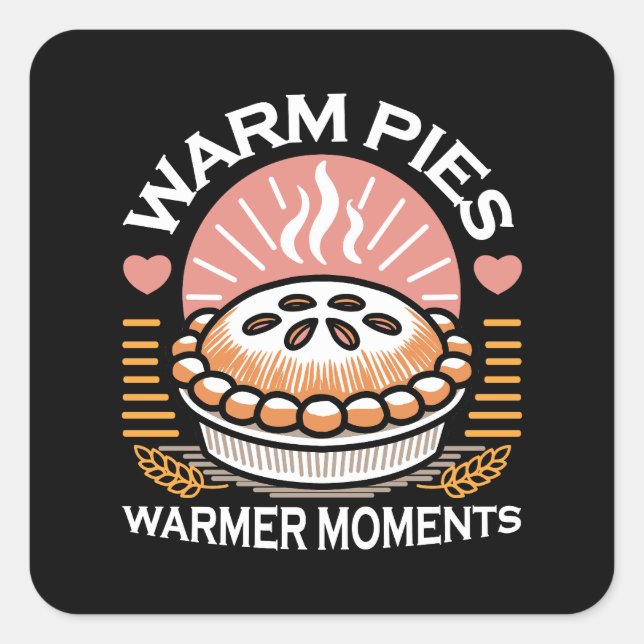 Pegatina Cuadrada Acogedor Ilustracion de piano: Momentos más cálido (Anverso)