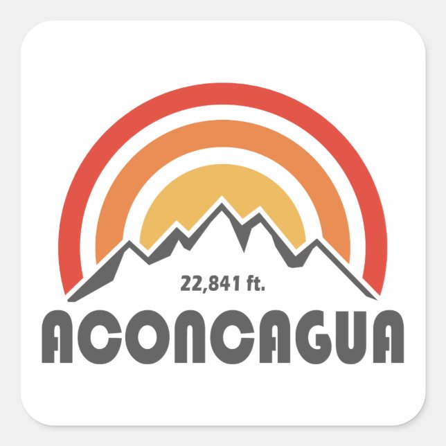 Pegatina Cuadrada Aconcagua (Anverso)