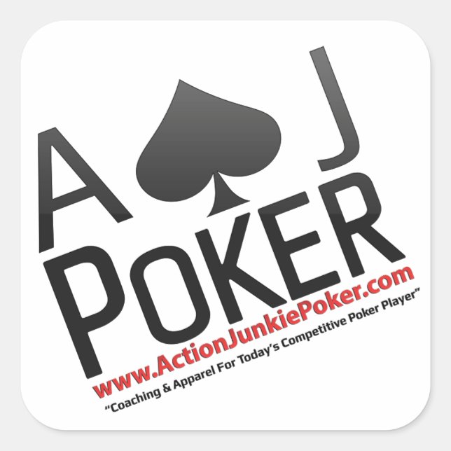 Pegatina Cuadrada Action Junkie Poker (Anverso)