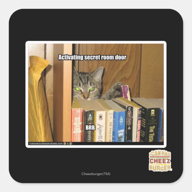 Pegatina Cuadrada Activación de la puerta de la habitación secreta (Anverso)