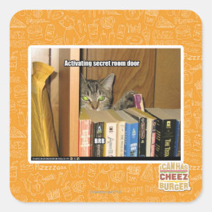 Pegatina Cuadrada Activación de puerta de habitación secreta