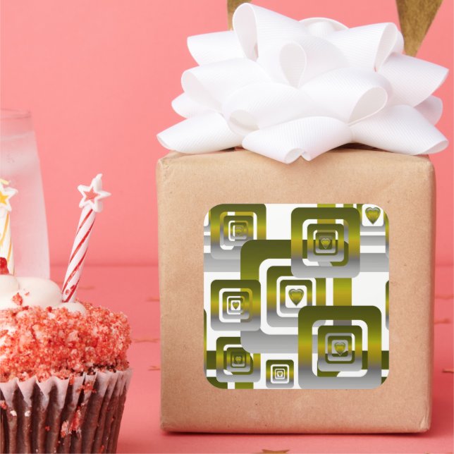 Pegatina Cuadrada Activate My Heart Pattern Silver (Fiesta)