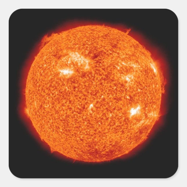 Pegatina Cuadrada Actividad solar al sol 3 (Anverso)