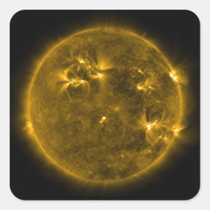 Pegatina Cuadrada Actividad solar al sol 4
