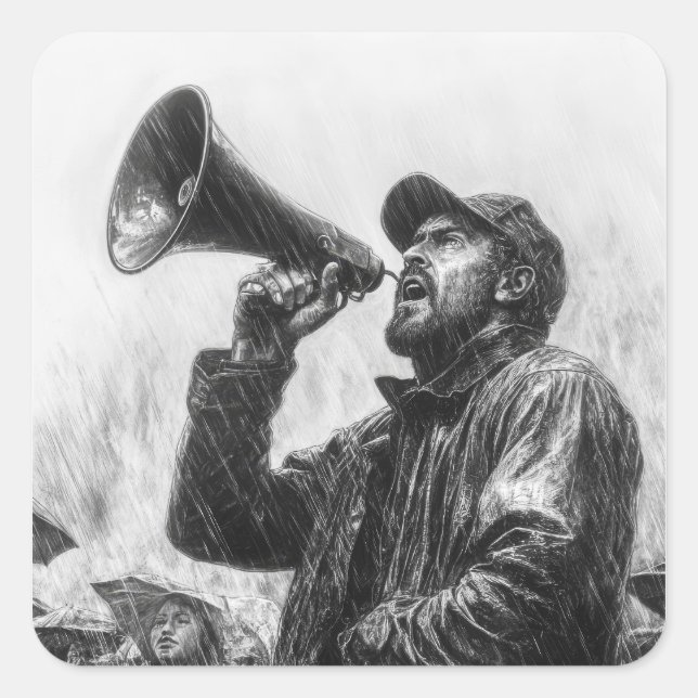 Pegatina Cuadrada Activista (Anverso)