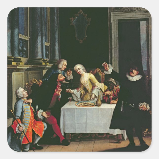 Pegatina Cuadrada Actores de historietas (Anverso)