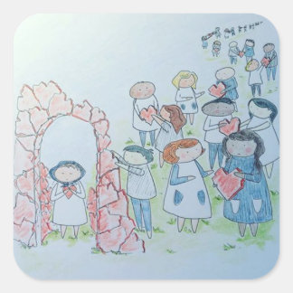 Pegatina Cuadrada Actos de bondad