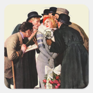 Pegatina Cuadrada Actriz joven de Hollywood