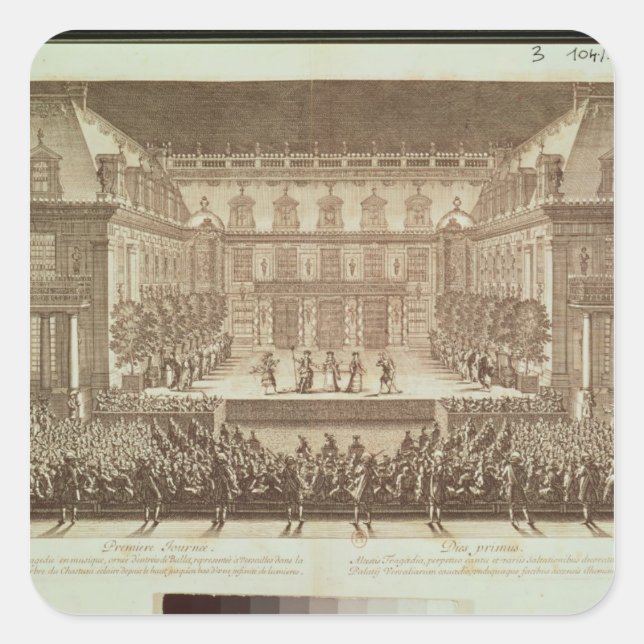 Pegatina Cuadrada Actuación de la ópera Alceste (Anverso)