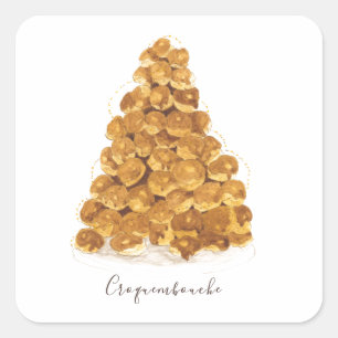 Pegatina Cuadrada acuarela croquembouche