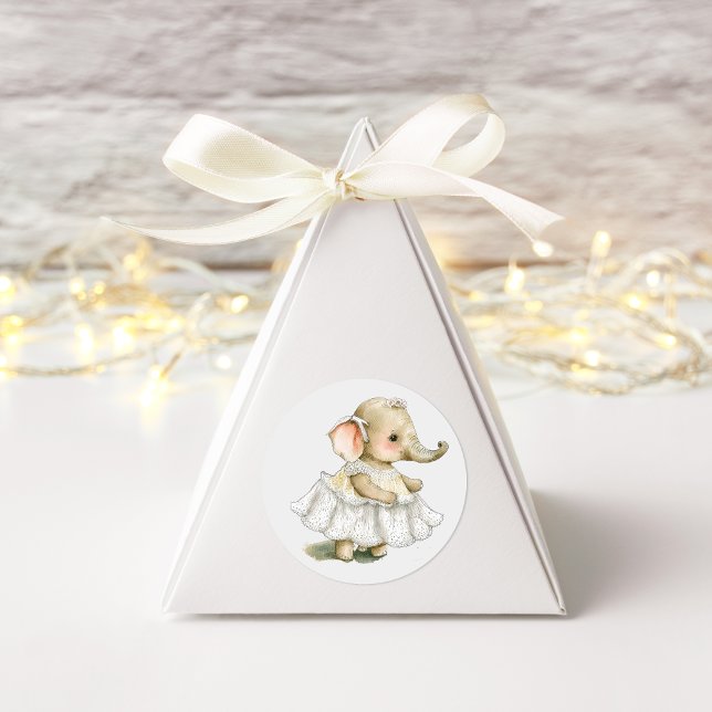 Pegatina Cuadrada Acuarela de elefante lindo  (Subido por el creador)