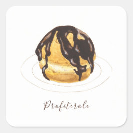Pegatina Cuadrada acuarela de Profiterole