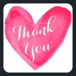 Pegatina Cuadrada Acuarela Gracias Amor Del Corazón Rojo Y Rosa<br><div class="desc">¡Di gracias con amor! Este divertido pegatina presenta un corazón acuarela dibujado a mano que complementa los tonos rosa y rojo, destacando un saludo de agradecimiento impreso en un guión de letra blanca. Corazón Gracias pegatinas se divierten por * sellos para sobres * apreciación por regalos * fiesta de bodas...</div>