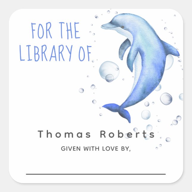 Pegatina Cuadrada Acuarela náutica - placa de ducha para bebés (Anverso)