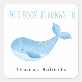 Pegatina Cuadrada Acuarela náutica - placa de ducha para bebés