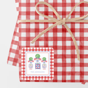 Pegatina Cuadrada Acuarela Patriótica Bandera Estadounidense Regalo 