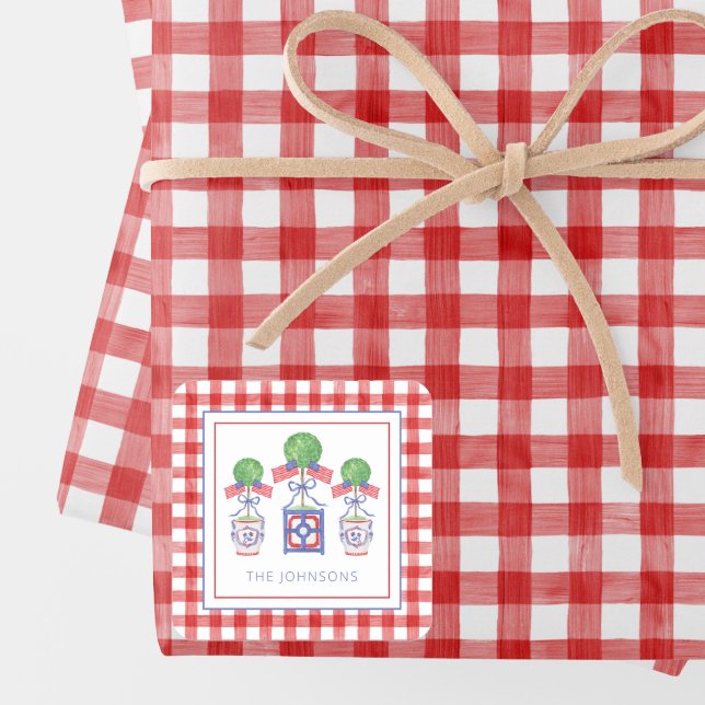 Pegatina Cuadrada Acuarela Patriótica Bandera Estadounidense Regalo  (Subido por el creador)