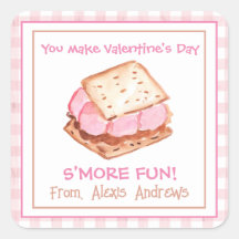 Acuarela Rosa Gingham S'mores Valentine
