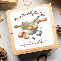 Pegatina Cuadrada Acuarela vintage horneada por Tags de regalo