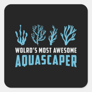 Pegatina Cuadrada Acuario retro más acuario del mundo