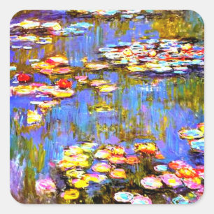 Pegatina Cuadrada Acuíferos Monet