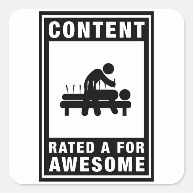 Pegatina Cuadrada Acupuntura