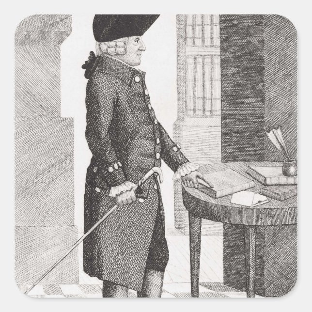 Pegatina Cuadrada Adam Smith (Anverso)