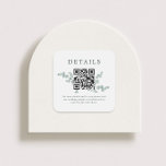Pegatina Cuadrada Adelaide Wedding QR Code<br><div class="desc">Elegant watercolor eucalyptus design on a QR code sticker that serves as the perfect way to guide your guests to your wedding website.</div>
